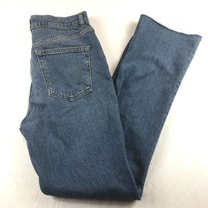 ASOS Design High Rise Jeans Size 28 Straight Leg Raw Hem Cut Off